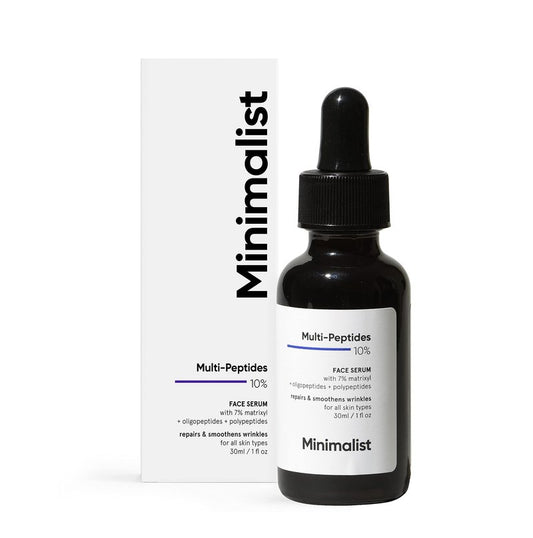 Minimalist Multi Peptide 10% Face Serum with Hyaluronic Acid for Anti Aging | Reduces Wrinkles | Hydrating Serum With 7% Matrixyl 3000 & 3% Bio-Placenta | For Women & Men | 1 Fl Oz / 30 ml