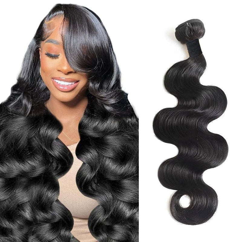 12A Body Wave Bundle - 22 Inch 100% Unprocessed Brazilian Virgin Human Hair Extensions | Natural Black Wavy Thick Weave for Women