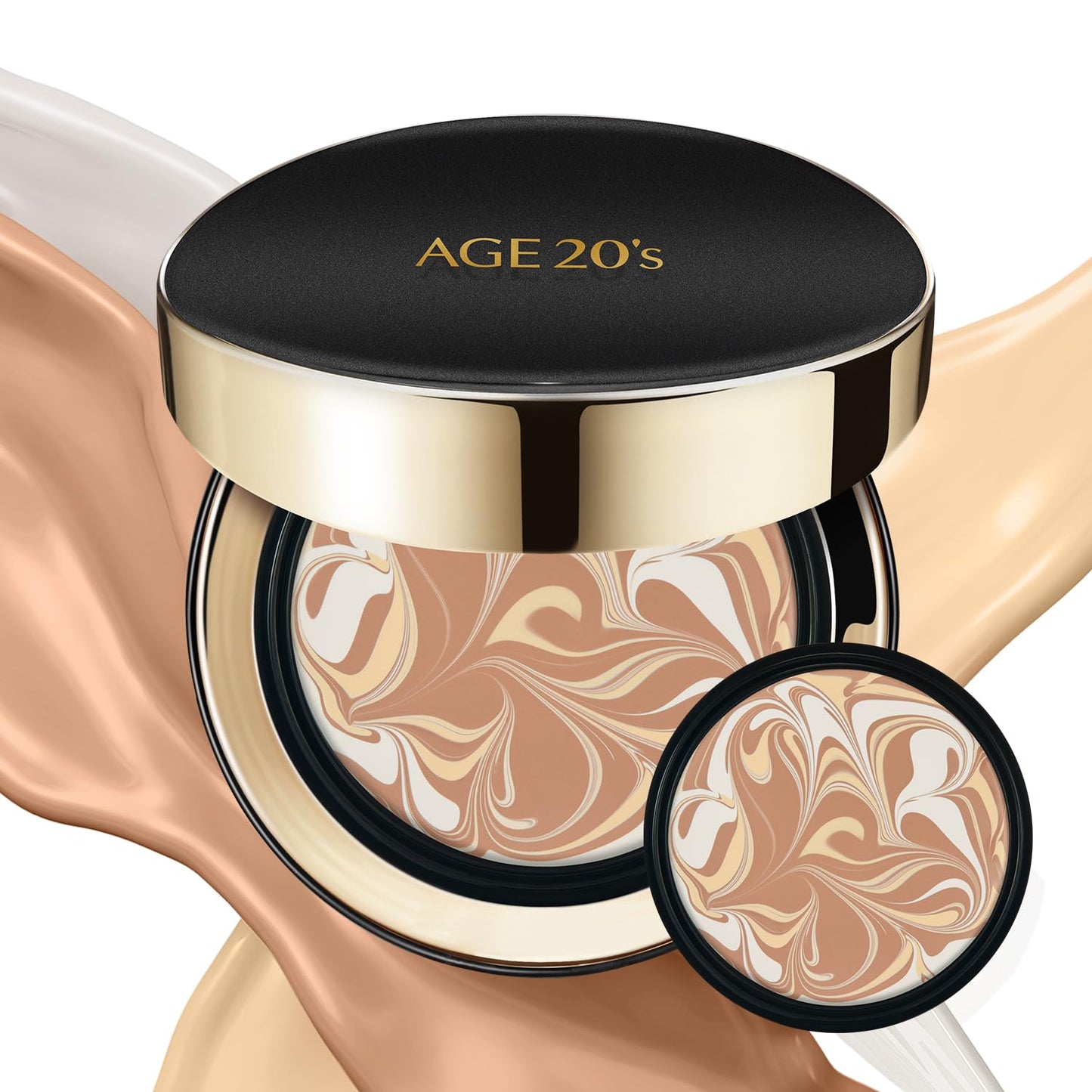 AGE20'S Signature Essence Pact SPF 50+ | Cream Foundation with Natural Coverage - 23 Medium Beige, Dewy Finish