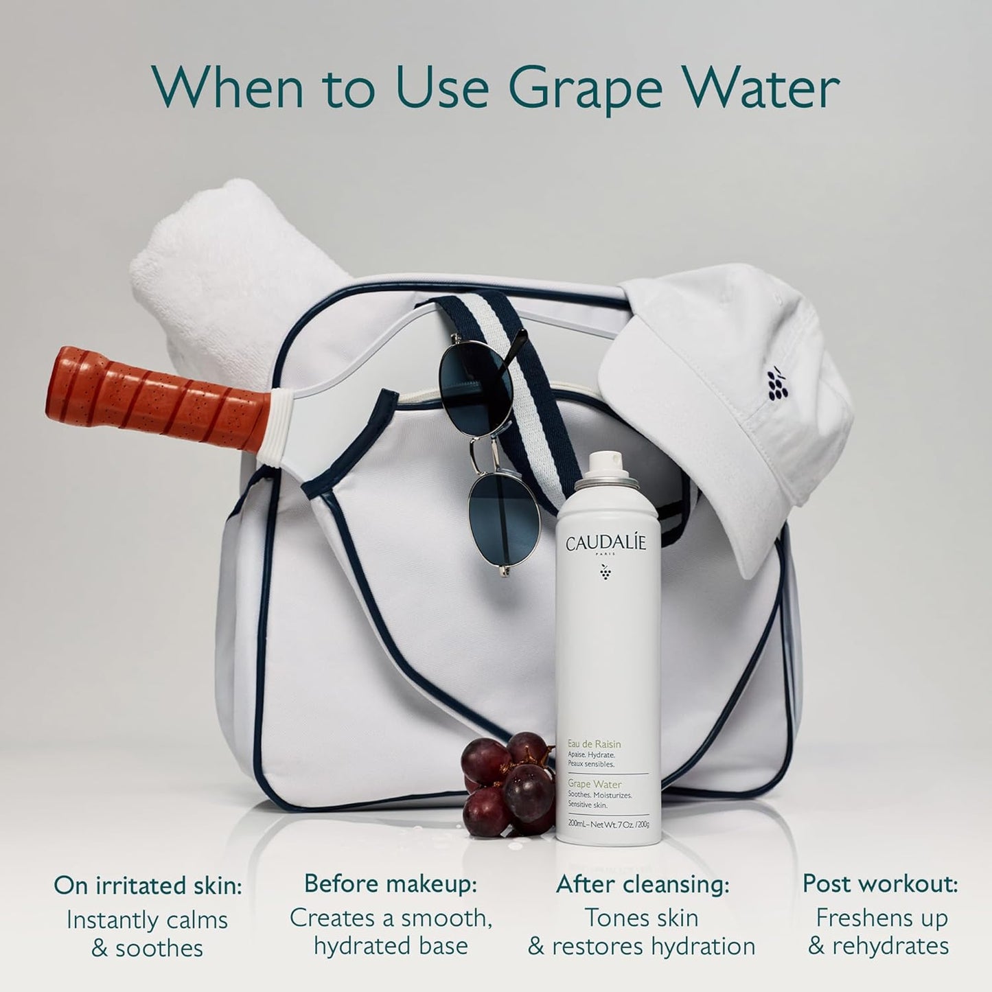 Caudalie Grape Water Face Mist - Hydrating Antioxidant Spray for All Skin Types | Sensitive Skin Safe