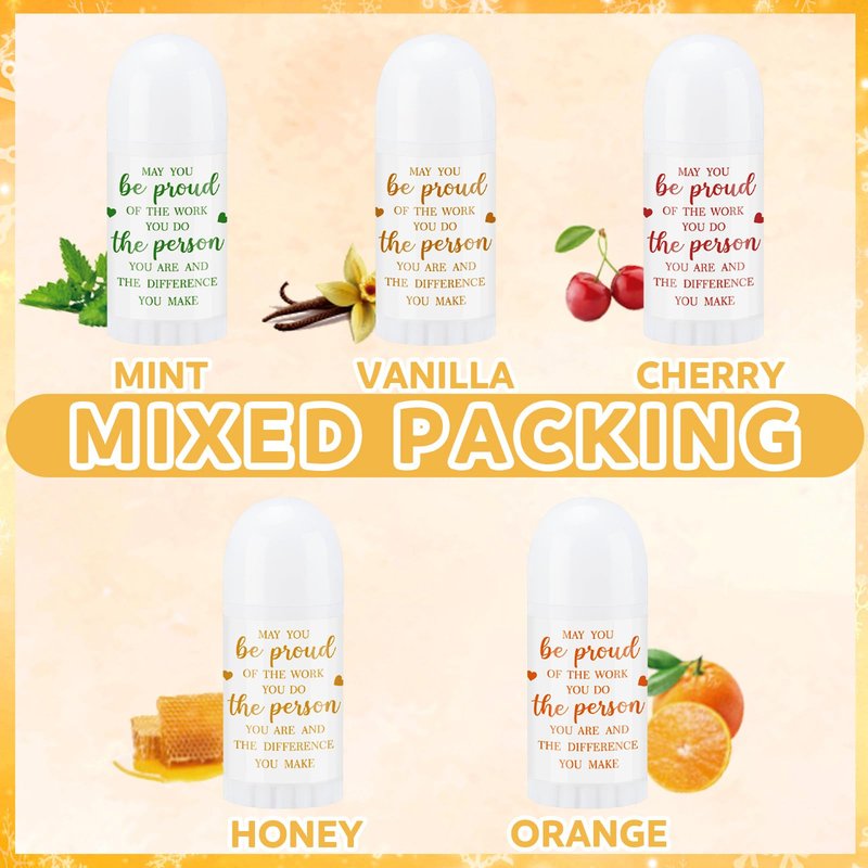 Swiffen 50 Pcs Mini Lip Balm Bulk for Teachers Coworkers Thank You Appreciation Gifts Moisturizer Assorted Flavors Beeswax Natural Ingredients Dry Chapped Lip Care Products for Women Friend Men