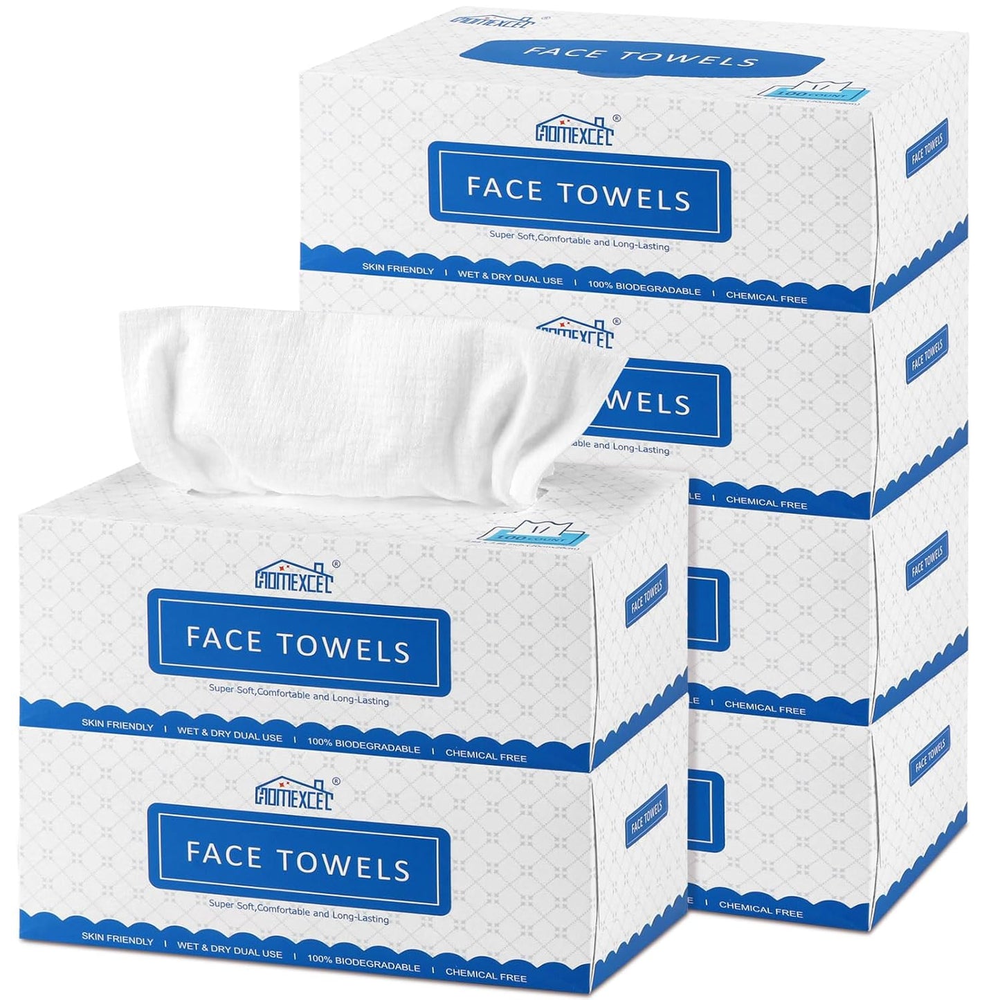 Disposable Face Towels - Biodegradable Makeup Remover Wipes | Super Soft for Sensitive Skin - 600 Count