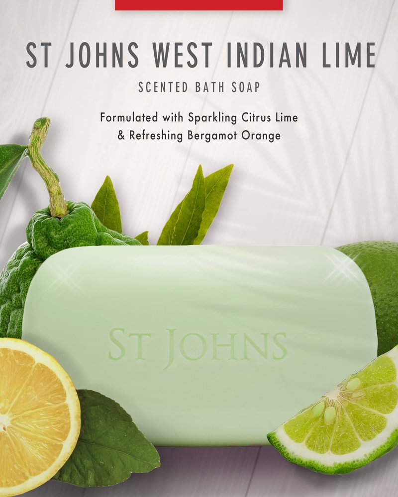 St. John Bay Rum Soap On A Rope | USA Made, Triple-milled Mens Soap Bar | Hydrating Bar Soap for Men with Olive Oil & Glycerine | Luxury Body Soap Bar for men | (7 oz Bar- 3 Pack)