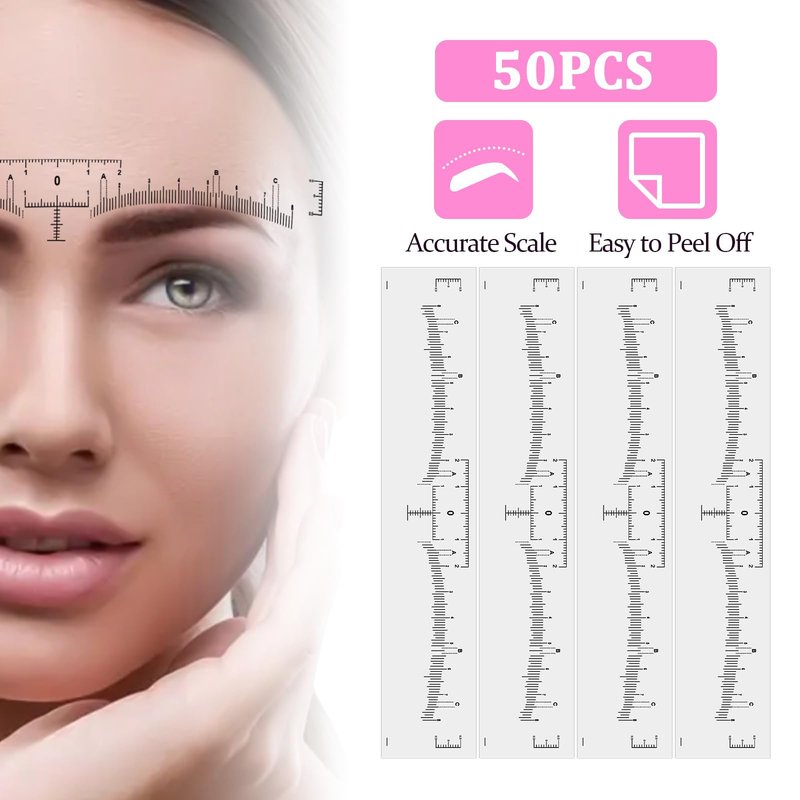 ATOMUS Brow Mapping Kit with 10m Pink & White Mapping String 20g White & Pink Brow Paste 50pcs Eyebrow Ruler Stickers 2 Brow Brushes 2pcs Eyebrow Pencil 1pc Sharpener 10pcs Blades
