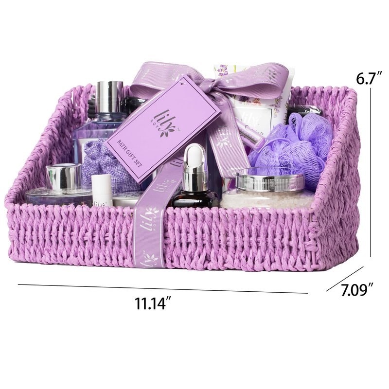 Gifts for Women, Birthday Gift - 15-Piece Lavender Spa Gift Basket for Women, Bath and Body Gift Basket, Spa Kit for Mothers Day, Christmas, Valentines Day, Perfect Present for Her & Mom