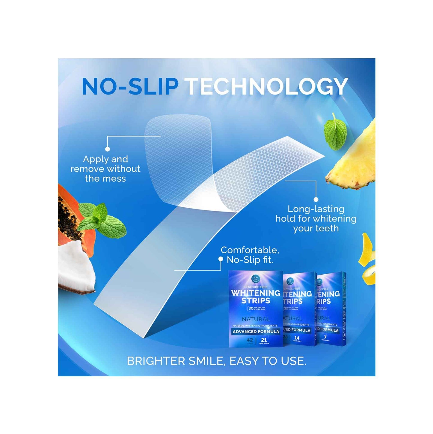 Whitening Strips for Sensitive Teeth 7 Treatments, Coconut – Enamel Safe, Peroxide-Free Coconut Teeth Whitening Strips with Natural Enzymes – Gentle White Stips for Sensitive Gums & Daily Oral Care