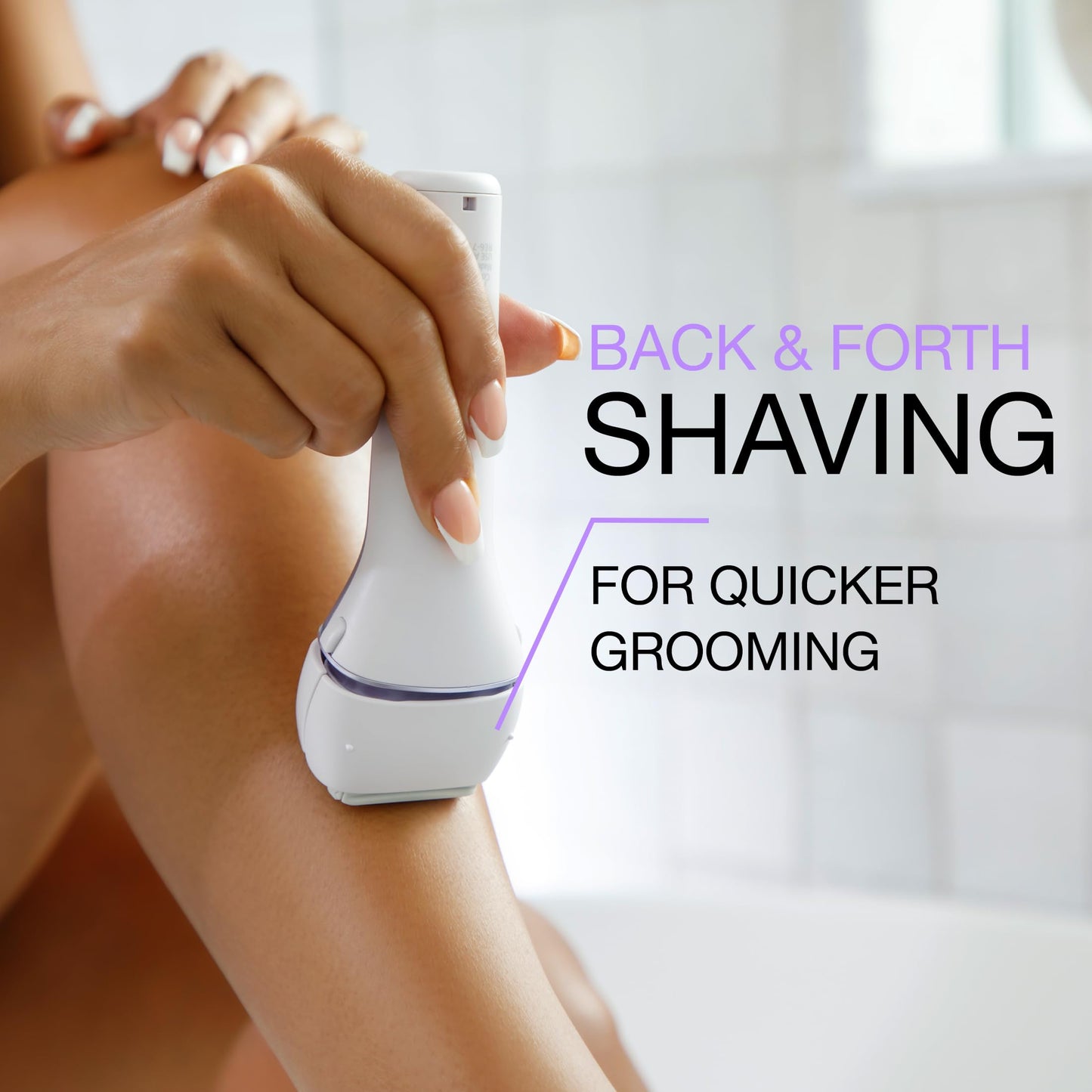 Panasonic Electric Shaver for Women, Cordless 4-Blade Shaver, Bikini Attachment, Pop-Up Trimmer, Wet-Dry Operation, Electric Razors for Women - ES-AWL8AV (Purple)