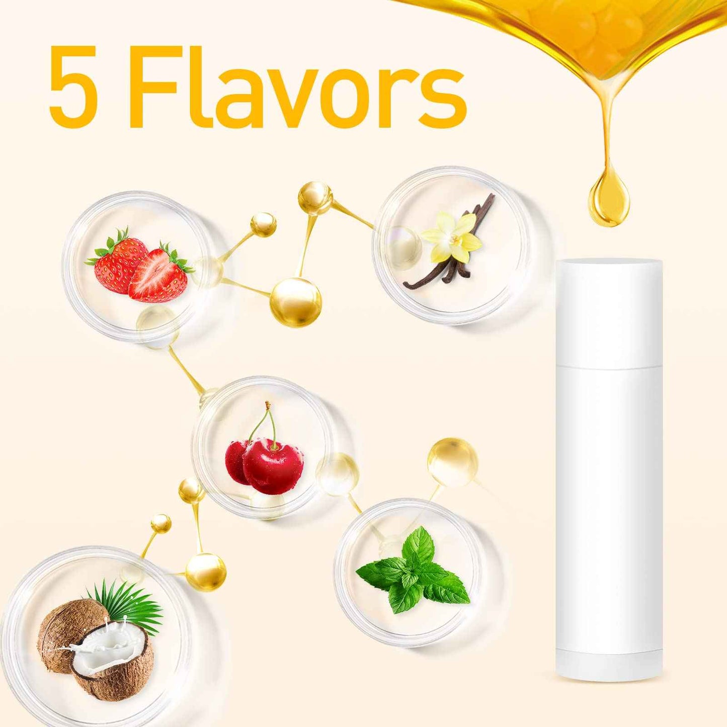 DMSKY 50 Pack Lip Balm Unlabeled, Natural Lip Balms Bulk Blank Tube, Lip Balm for Party Favors and Gift Basket Filling, Wedding or Baby Shower-5 Flavors