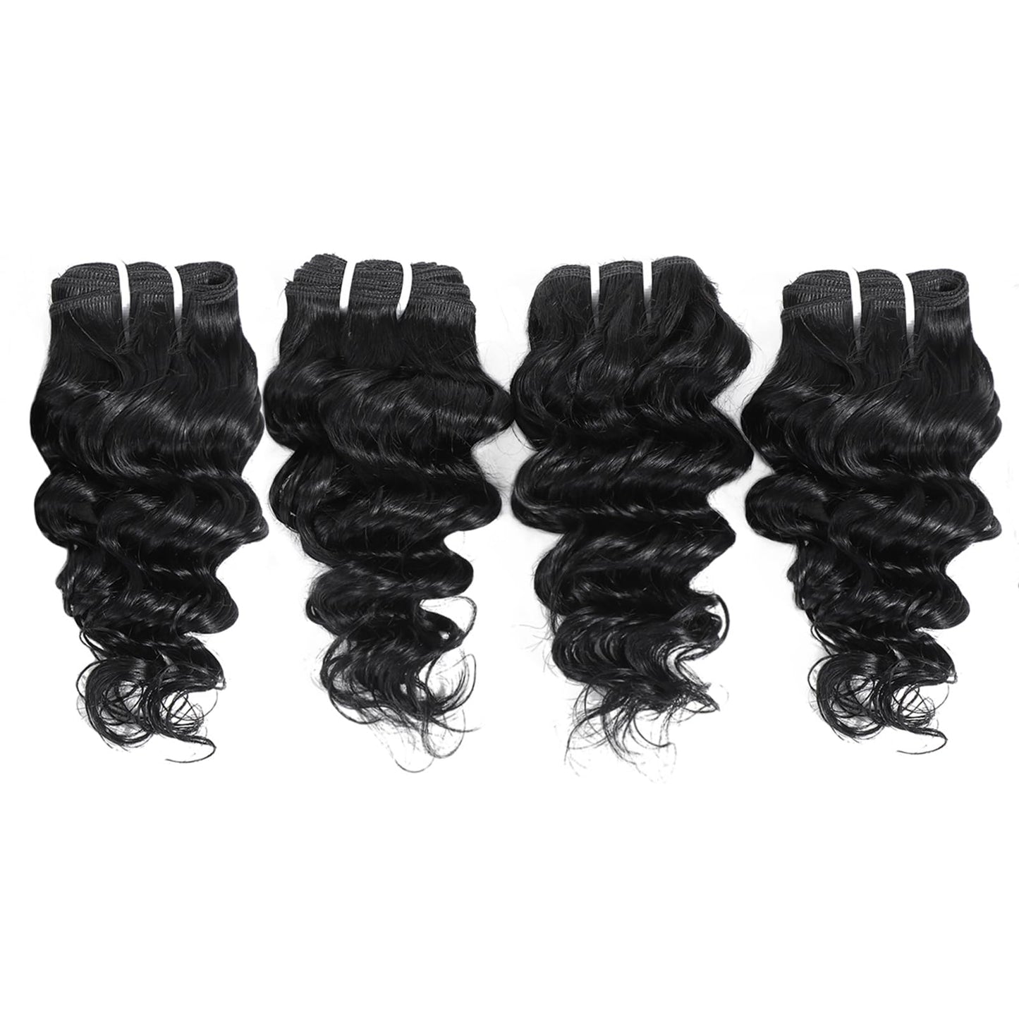 JTdebade Deep Wave Bundles Human Hair 4 Bundles 12A Brazilian Virgin Human Hair 100% Unprocessed Natural Color Brazilian Hair Weave Extensions (8"8"8"8")