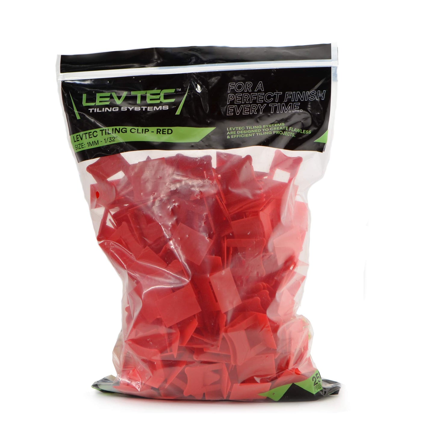 LEVTEC 132inch (1mm) Red Tile Leveling Clips (250pc bag) by Russo Trading Company, Light Gray