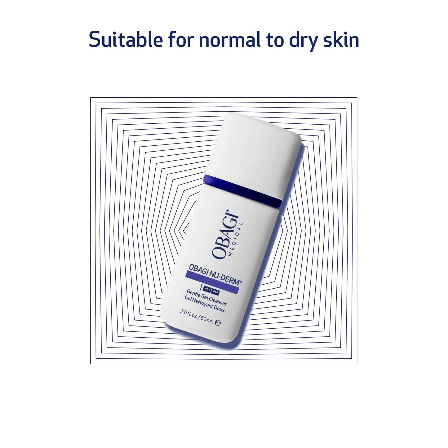 Obagi Nu-Derm Gentle Cleanser – Cleanser that Removes Daily Impurities & Makeup For Normal to Dry & Sensitive Skin – 2 oz, Travel Size