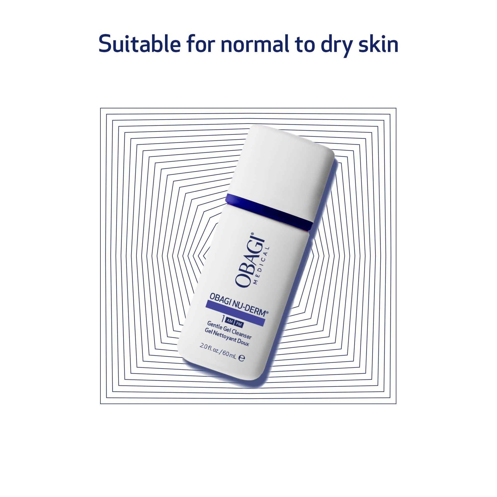 Obagi Nu-Derm Gentle Cleanser – Cleanser that Removes Daily Impurities & Makeup For Normal to Dry & Sensitive Skin – 2 oz, Travel Size