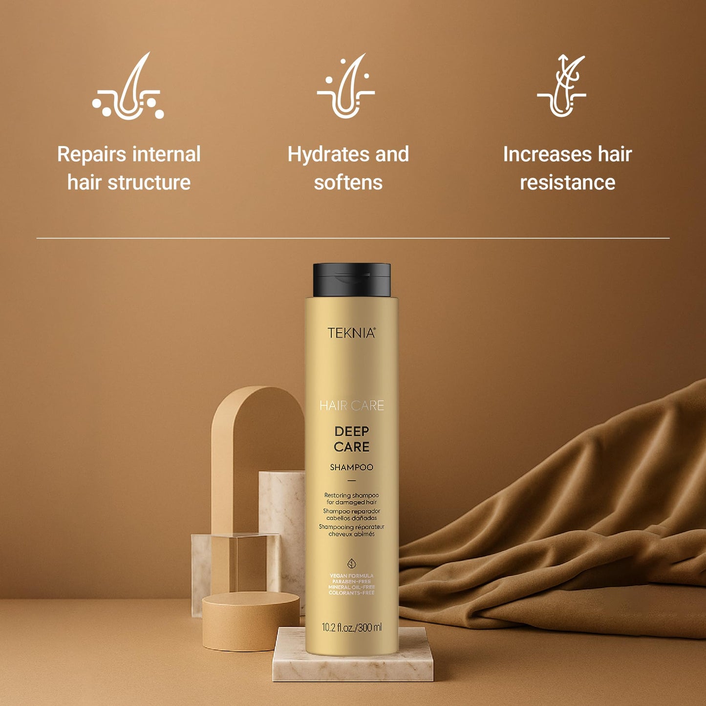 Lakmé Teknia Deep Care Shampoo, Repairing Shampoo for Damaged Hair, 10.2 Fl Oz