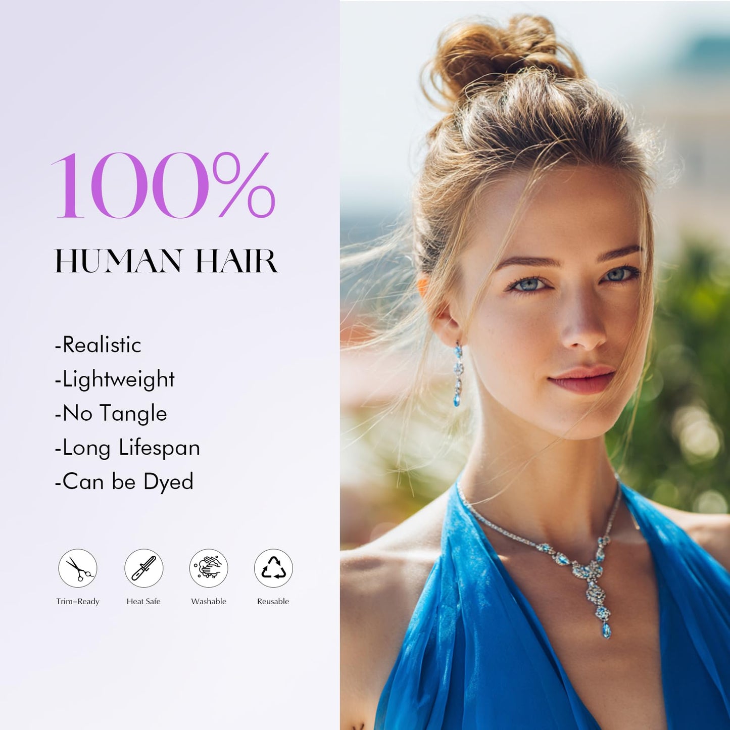 SOFEIYAN Human Hair Bun 100% Real Human Hair 16g Messy Bun Natural Tousled Stretchy Fluffy Donut Updo Elegant Chignon with Elastic Rubber Band Fake Bun Hair Piece for Women - Brown Mixed Light Blonde