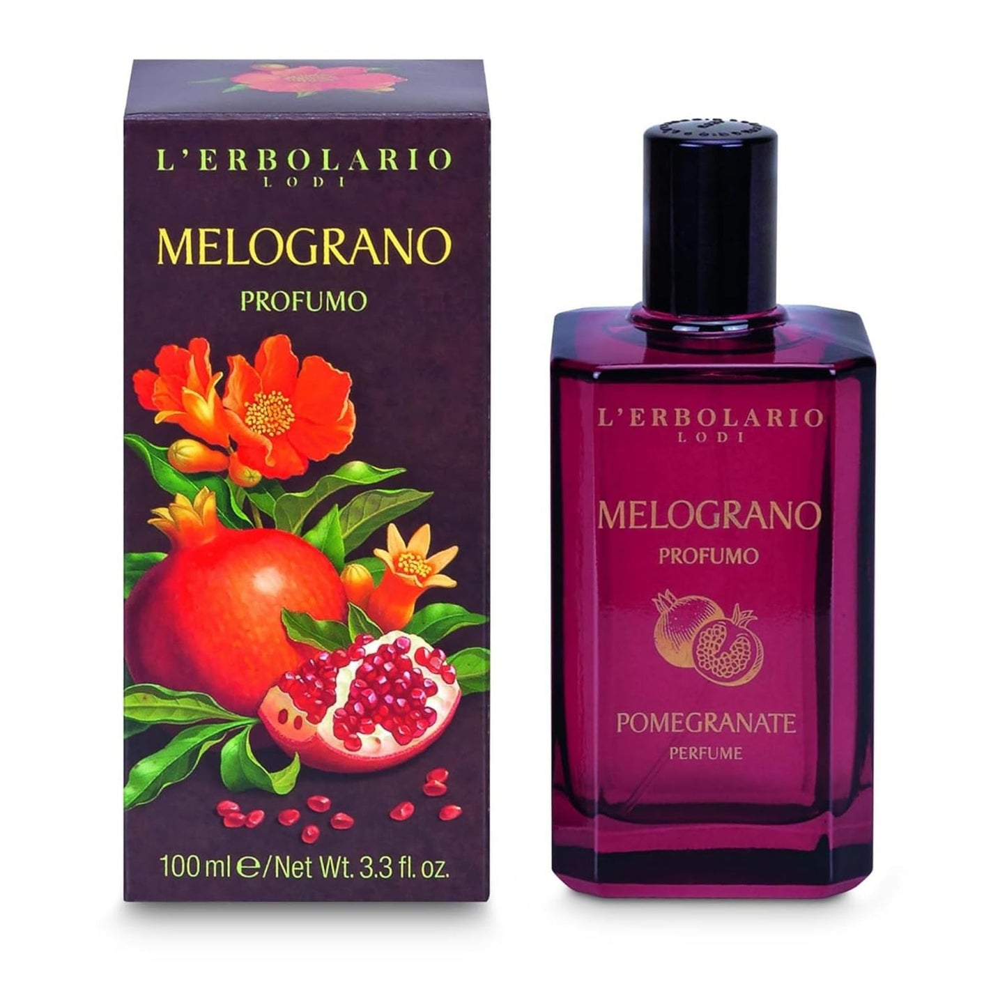 L'Erbolario Pomegranate Perfume - Perfume for Men and Women with Mandarin Orange, Lemon and Musk Notes - Fruity, Spicy Scented Mens Cologne - 3.3 oz