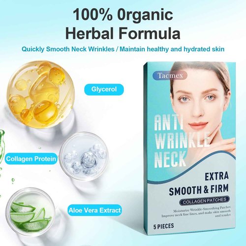 Neck Wrinkle Patches, 5 PCS Neck Tape Lifting Invisible for Firming and Tightening, Anti-Wrinkle Patches to Smoothing Skin