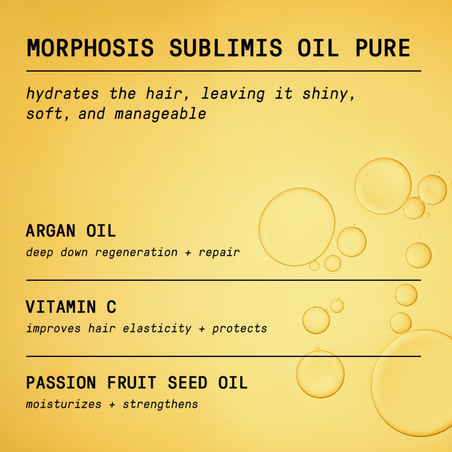 FRAMESI Morphosis Sublimis Pure Hair Oil 3.4 fl oz, Moisturizes and Revitalizes Hair, Natural Ingredients, Color Safe