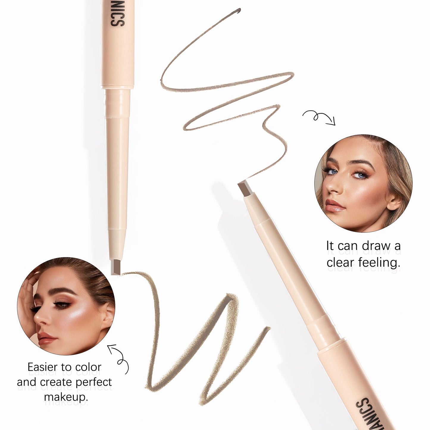 Eyebrow Pencil Makeup，The Most Ingredients Are Organic or Natural ，Medium Brown,Waterproof Eyebrow Pencil，Dual-Sided Eyebrow Brush For It Face Makeup Cosmetics (101 Blonde)
