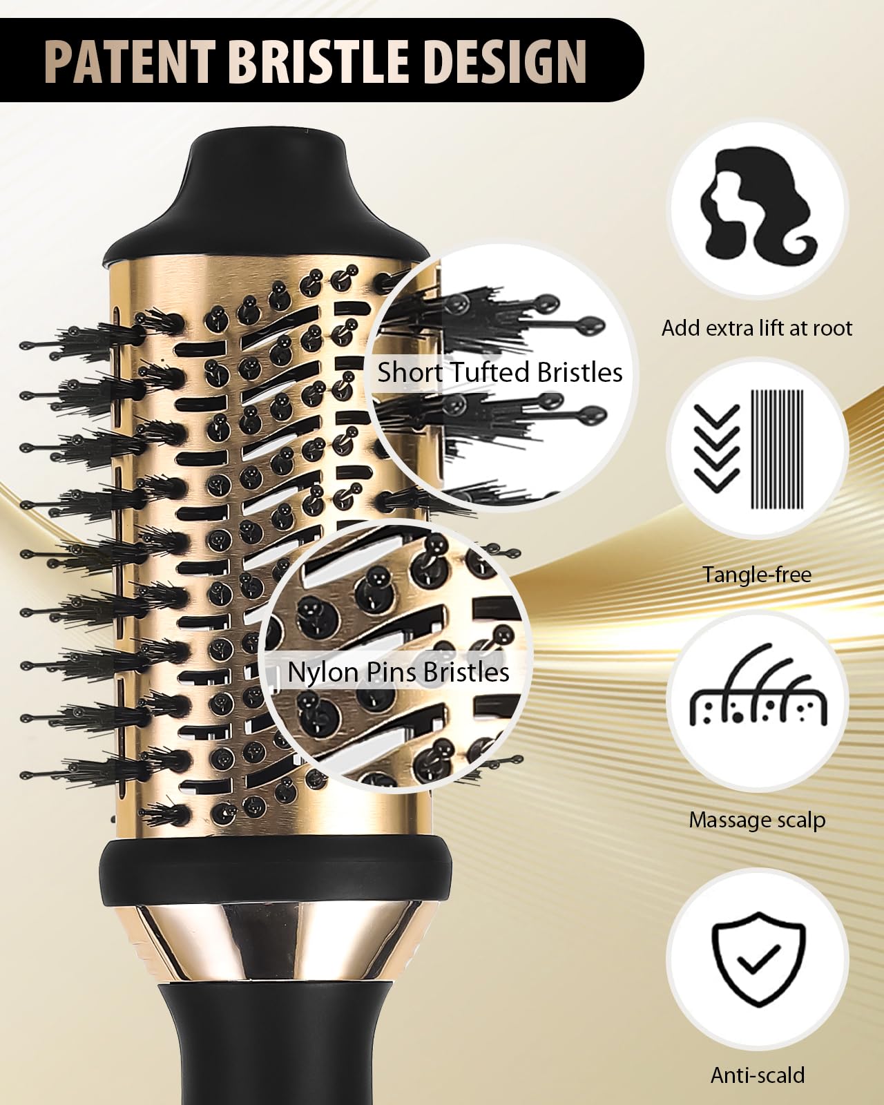 Blow Hair Dryer Brush: Detachable 4-in-1 with Ionic Technology, Brush-Blow-Dryer Oval Barrel with Ionic Technology Fluffy, Belowout-Hair-Volumizer
