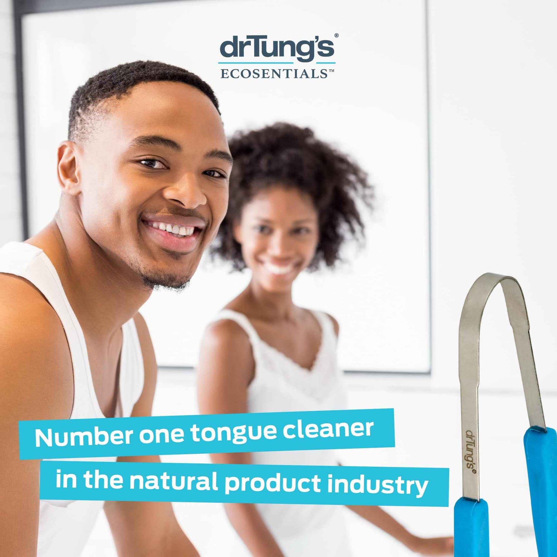 drTung's Tongue Cleaner, Stainless Steel Tongue Scraper (Pack of 2)