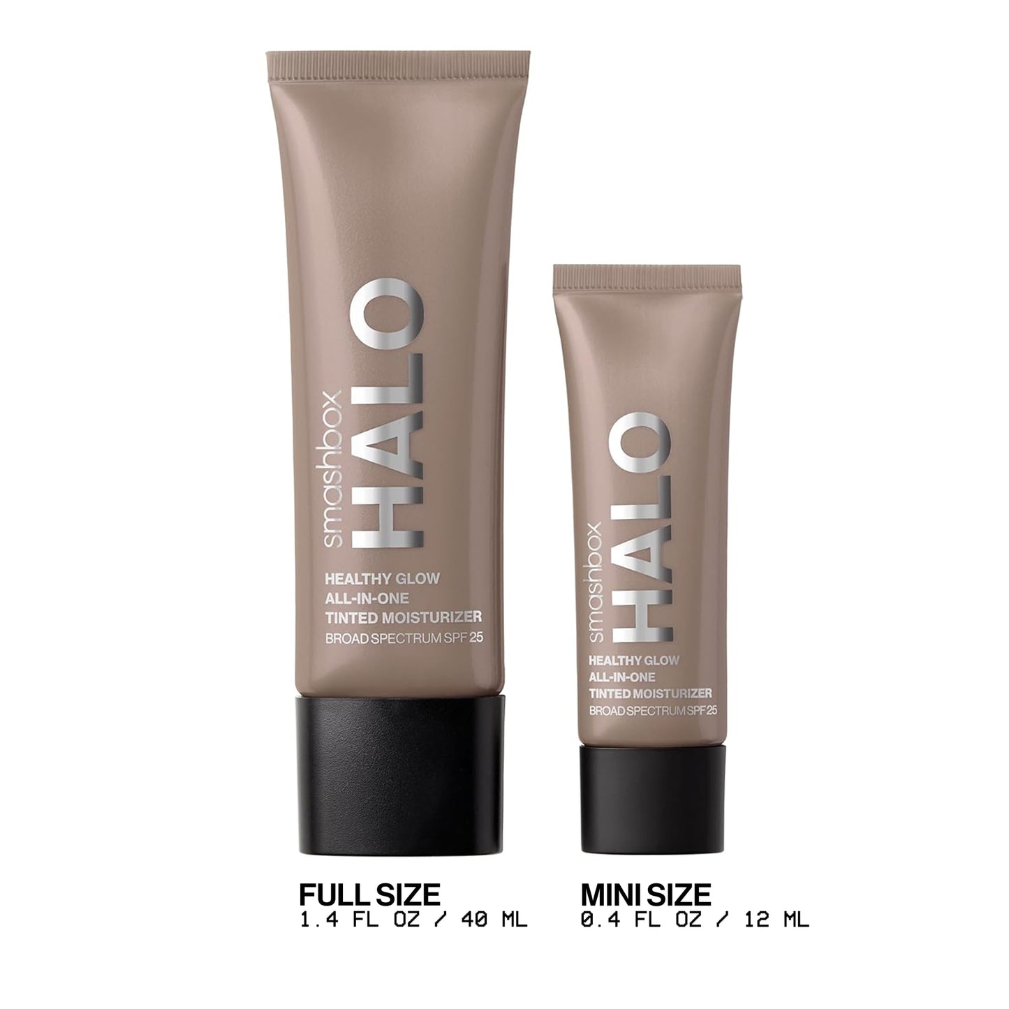Smashbox Halo Healthy Glow Tinted Moisturizer with SPF 25 | 24-Hour Hydrating Skin Tint with Buildable Coverage and Dewy Finish | Hyaluronic Acid & Niacinamide for Face, Dark Neutral, 0.41 Fl Oz