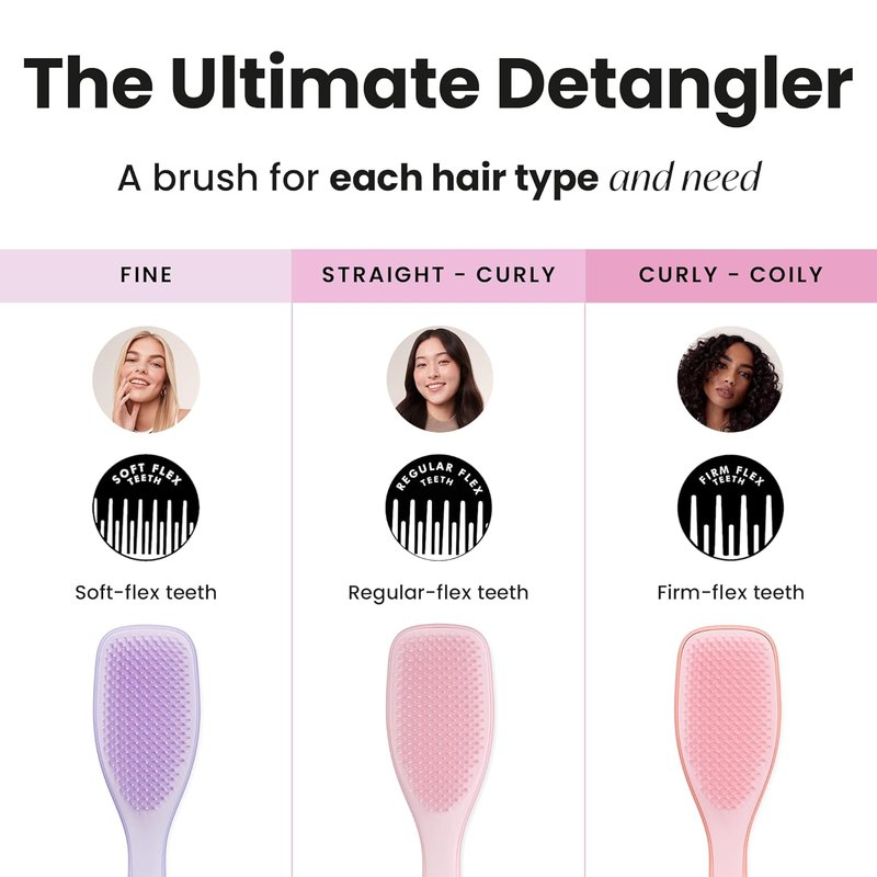 Tangle Teezer Ultimate Detangler Hairbrush for Fine & Fragile Hair - Soft Flex Teeth Reduce Breakage | Hypnotic Heather