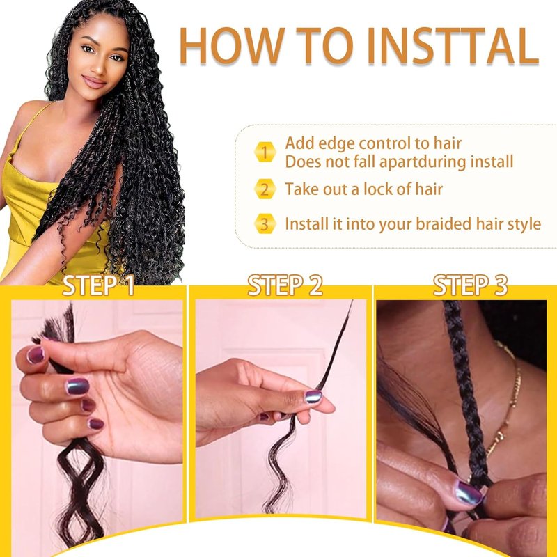 Human Braiding Hair - 18 Inch Natural Black Deep Wave Bulk | 2 Bundles 100g Virgin Curly for Boho Knotless Braids