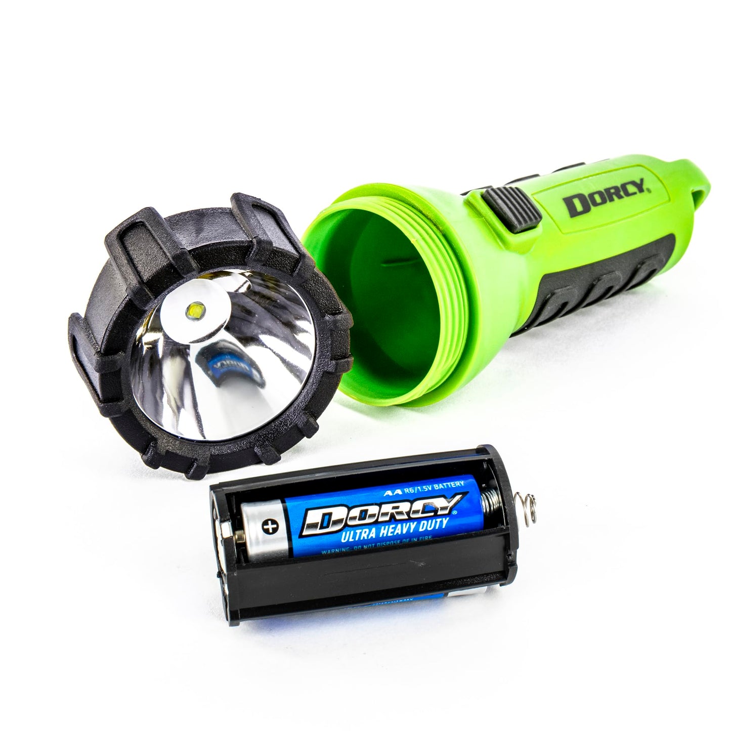 Dorcy 150 Lumen Floating Water Resistant LED Flashlight with Carabineer Clip, Neon Green (41-2513)