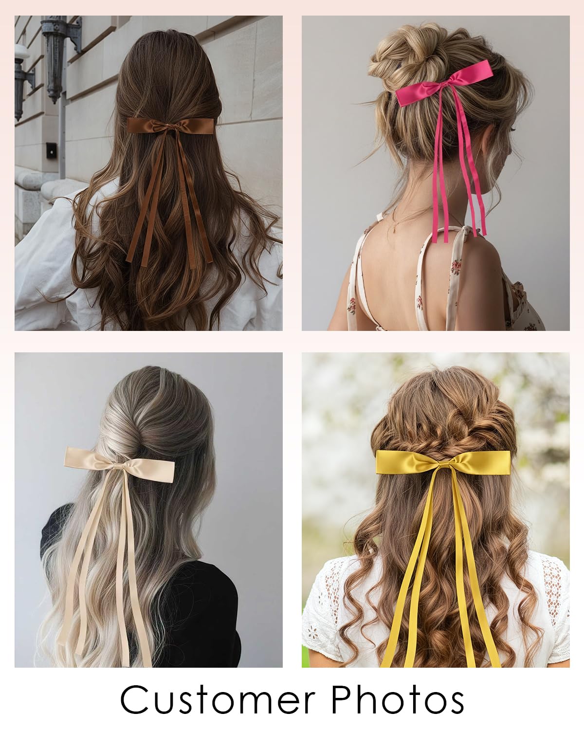Baemin 60 Pcs Hair Bows for Girls Women, Hair Clips, Long-Tail Ribbons, Loose Pack, Hair Decoration Accessories