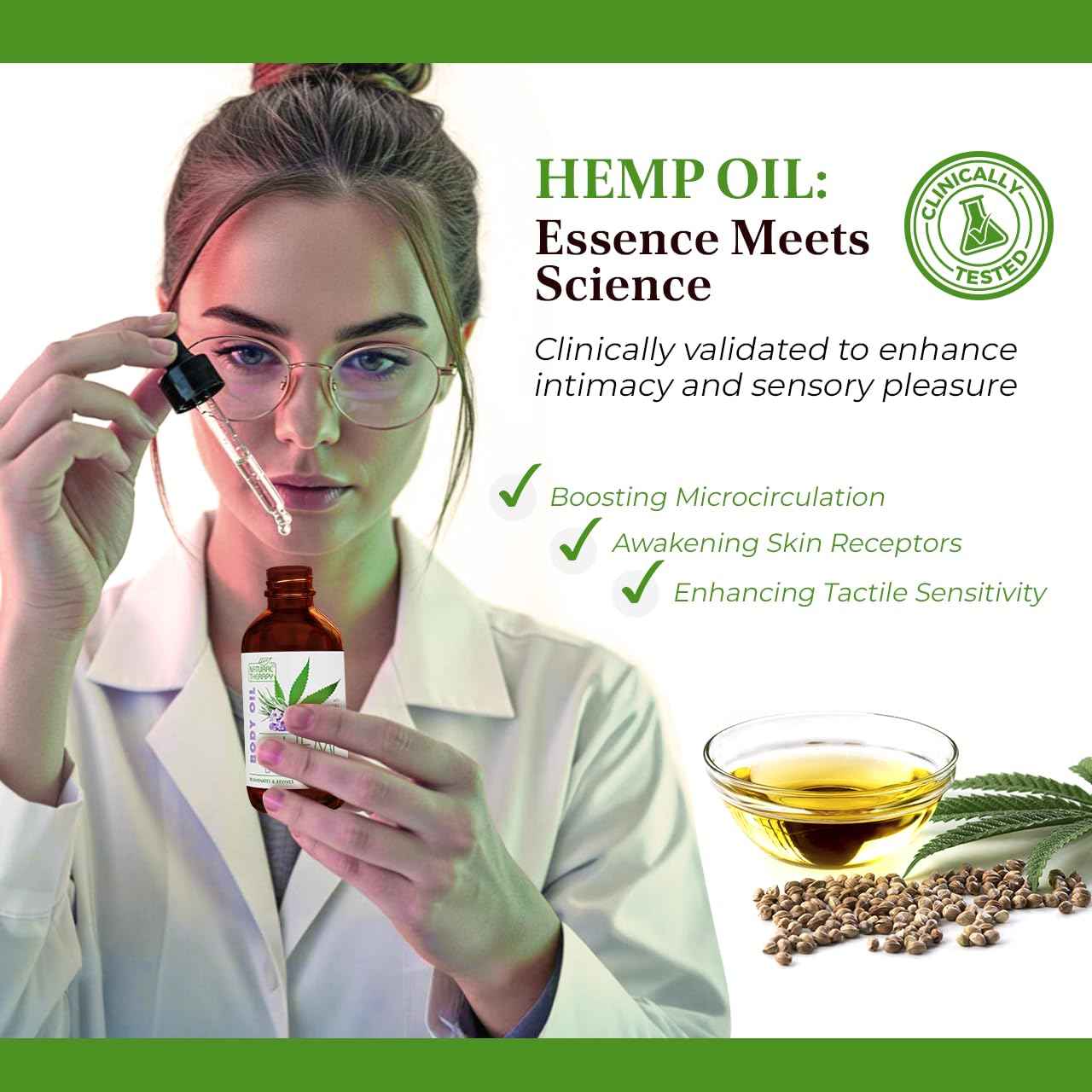 Natural Therapy Hemp & Lavender Body Oil – Moisturizing Body Oil – Hydrate & Soften Skin – Increase Skin Elasticity and Provide Anti-Aging Support (4 Fl.Oz)