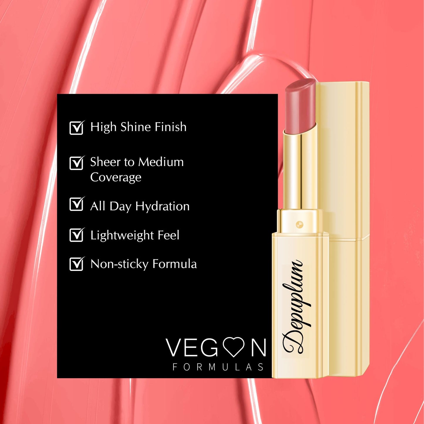 Depuplum Nude Pink Lipstick for Women Moisture Lip Gloss Tinted Lip Balm Sheer Lipsticks Nourishing Hydrate Glossy Lipstick for Dry Lips, DM95 Nude Pink