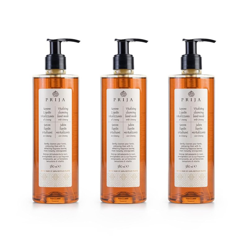 Vitalising Hand Wash with Ginseng Extract - Moisturizing Vegan Liquid Soap | 3 x 12.85 Fl. Oz