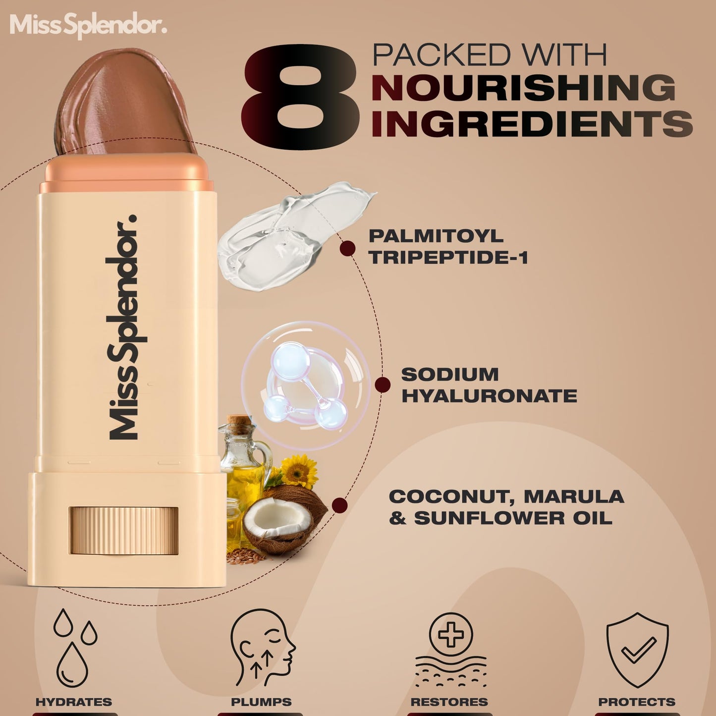 Miss Splendor Beauty Balm Skin Tint 2 Pack– (Shade 1) Serum-Boosted Skin Tint Stick for Black Women, Hybrid Foundation & Skincare, Splendor Skin Tint, Sheer-to-Light Buildable Coverage