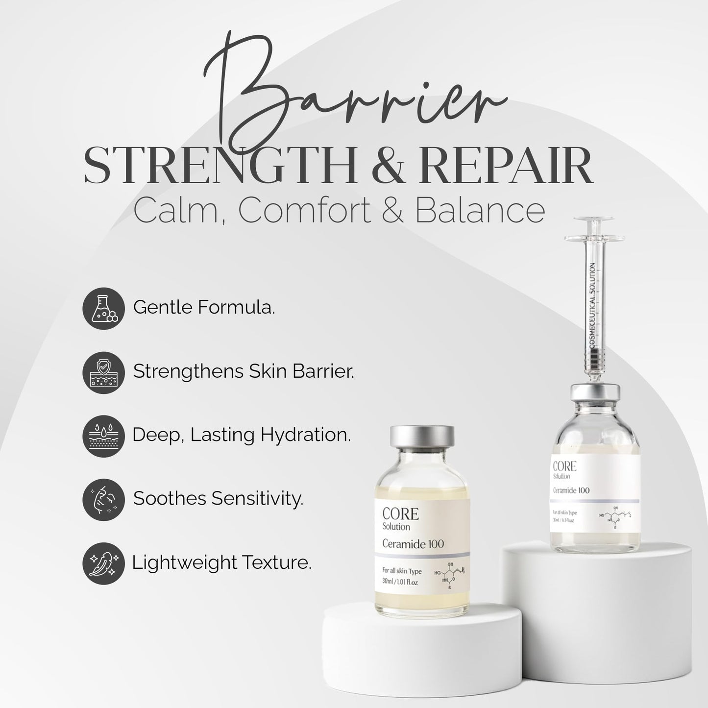 FEEL MATRIGEN Ceramide 100 Ampoule – Barrier Repair & Moisture Locking Serum for Sensitive Skin – 30mL + Needleless Syringe