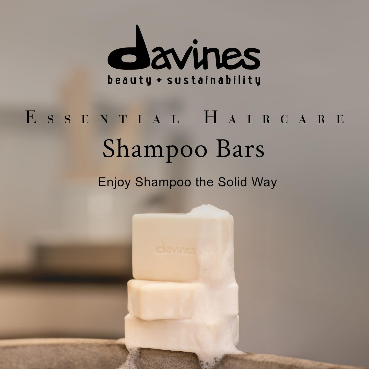 Davines MOMO Shampoo Bar, Practical Compact Solid Texture Turns into Rich Creamy Foam for Dry and Dehydrated Hair - Promoting Lasting Hydration, Softness, and Shine with Melon Extract, 3.53 oz