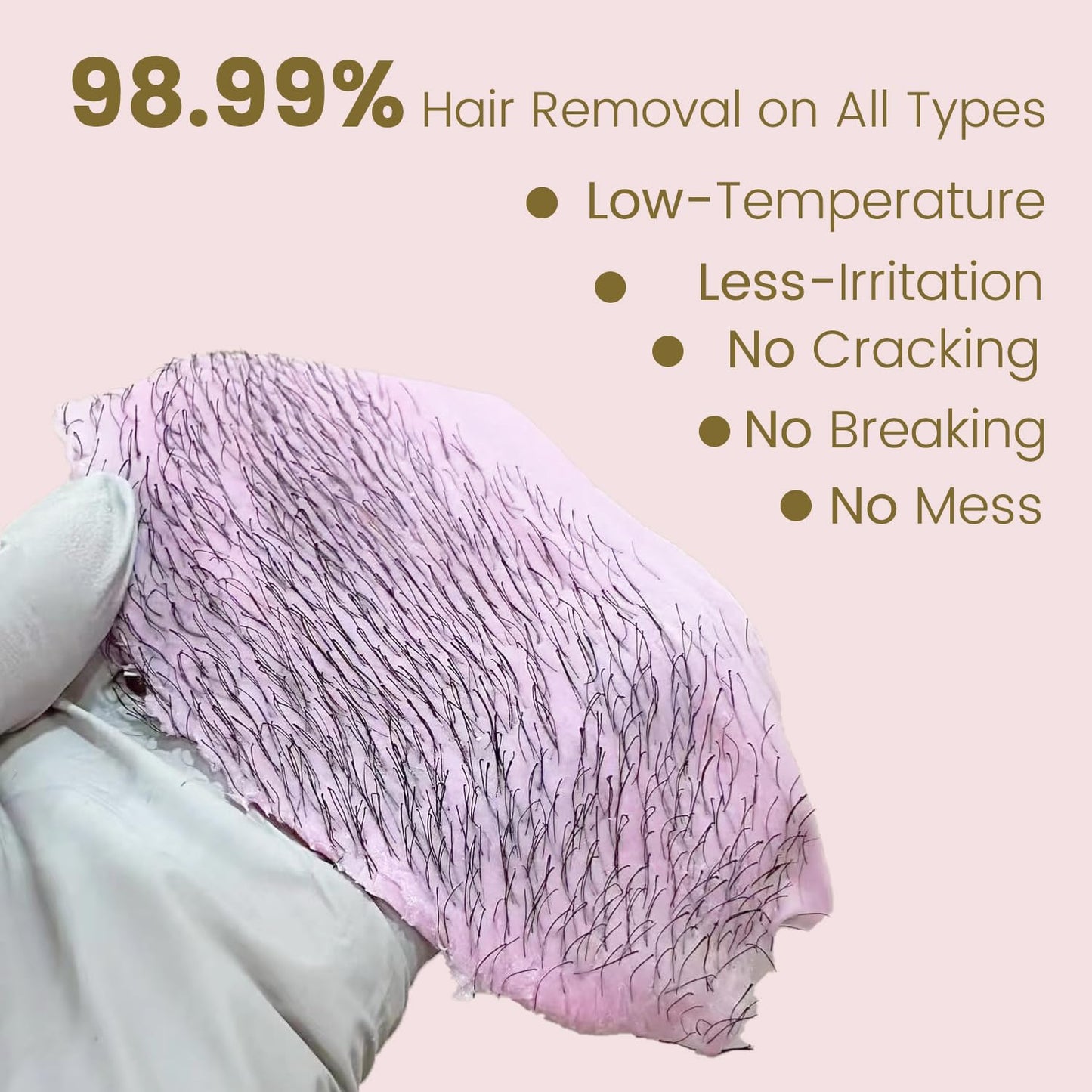 Hard Wax Beads for Hair Removal - 2.5lb Brazilian Bikini & Coarse Hair | Sensitive Skin, Rose