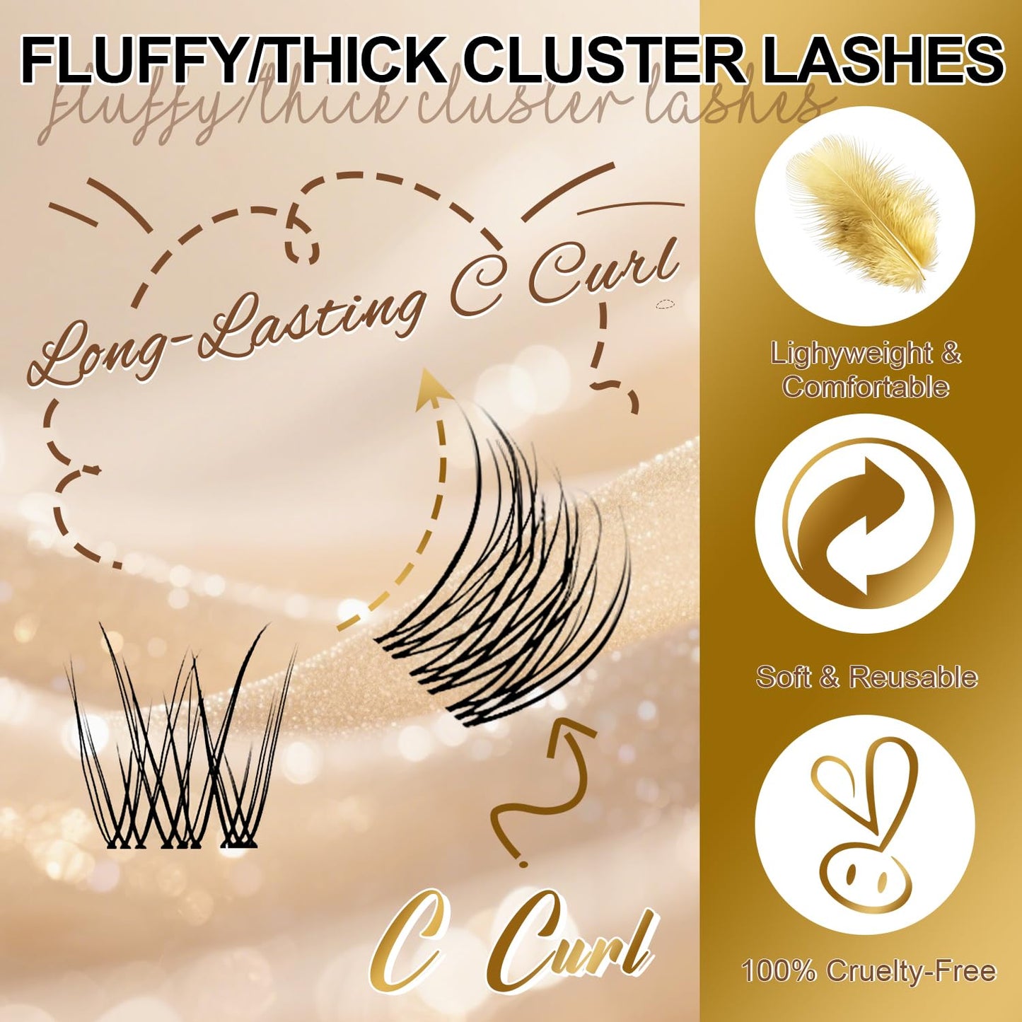 FEEGO Natural Lash Extension Kit 168Pcs Lash Clusters Kit Wispy Eyelash Extensions Individual Lashes Extensions with Bond and Seal Lash Glue and Eyelash Extension Tweezers DIY (9-12 MM)