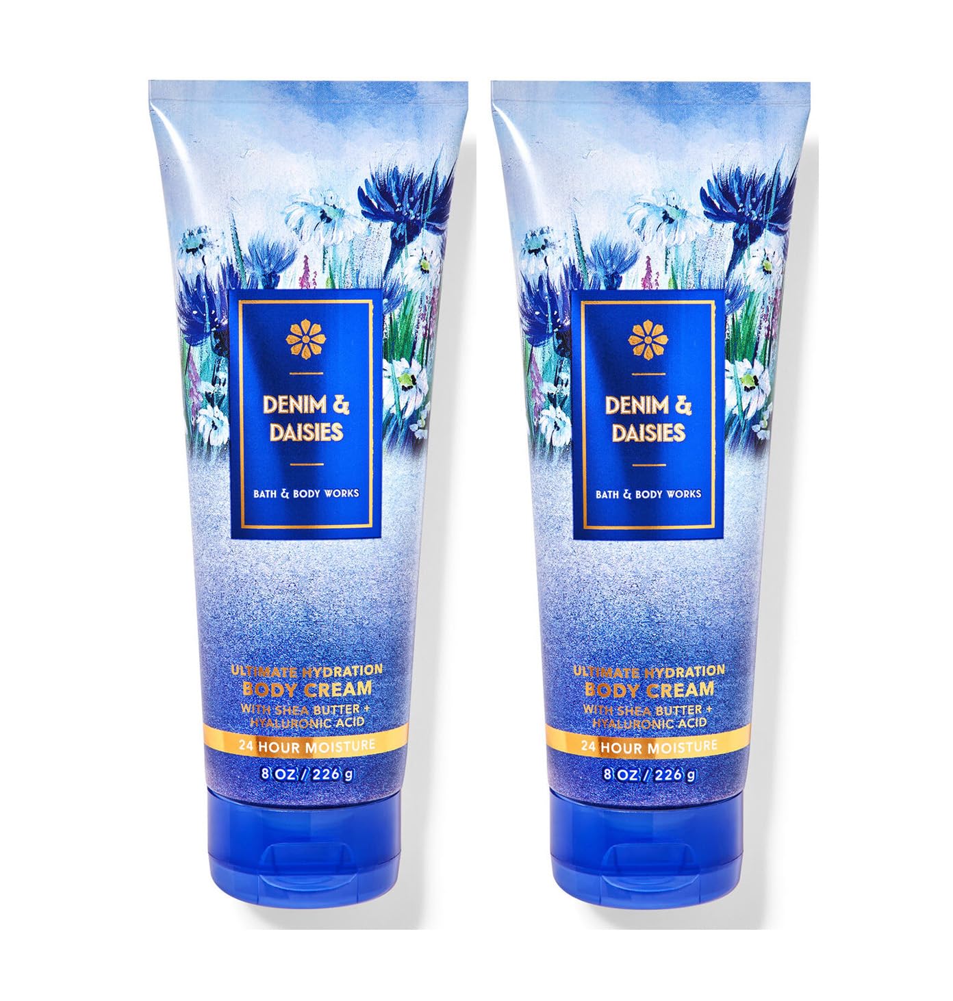 Bath & Body Works Denim & Daisies Ultra Shea Body Cream, 8oz Each, Pack of 2 (Denim & Daisies)