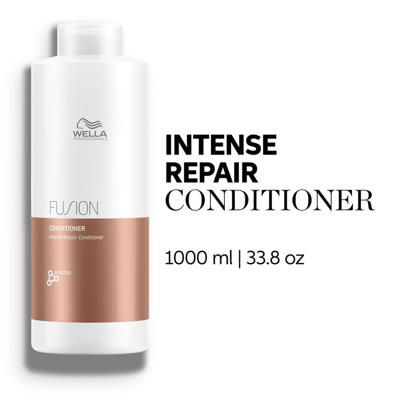 Wella Professionals Fusion Intense Repair Shampoo + Conditioner Set, For Damaged Hair, Hair Repair, Anti Breakage