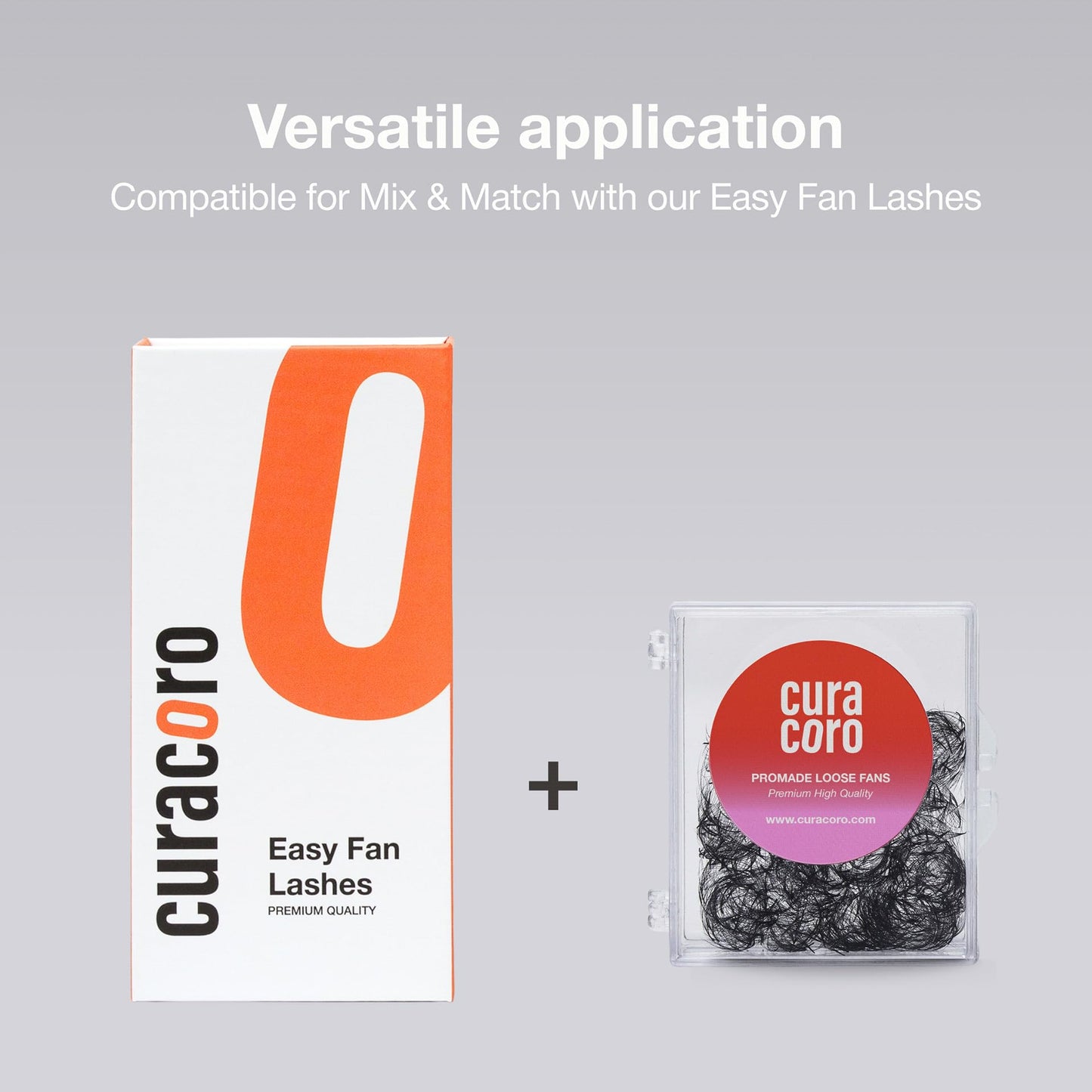 Curacoro Easy Fan Eyelash Extensions 0.07mm Thickness, D Curl, 9mm-16mm Length, Super Matte Black Volume Self Fanning Lash Extensions, Professional Supplies for Lash Techs