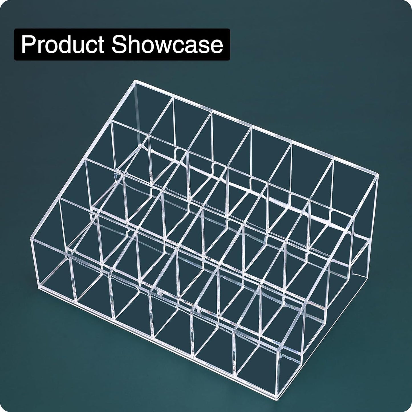 Lipstick Organizer,Small Clear Plastic Compact Lip Gloss Chapstick Perfume Sample Mascara Holder with 24 Slots
