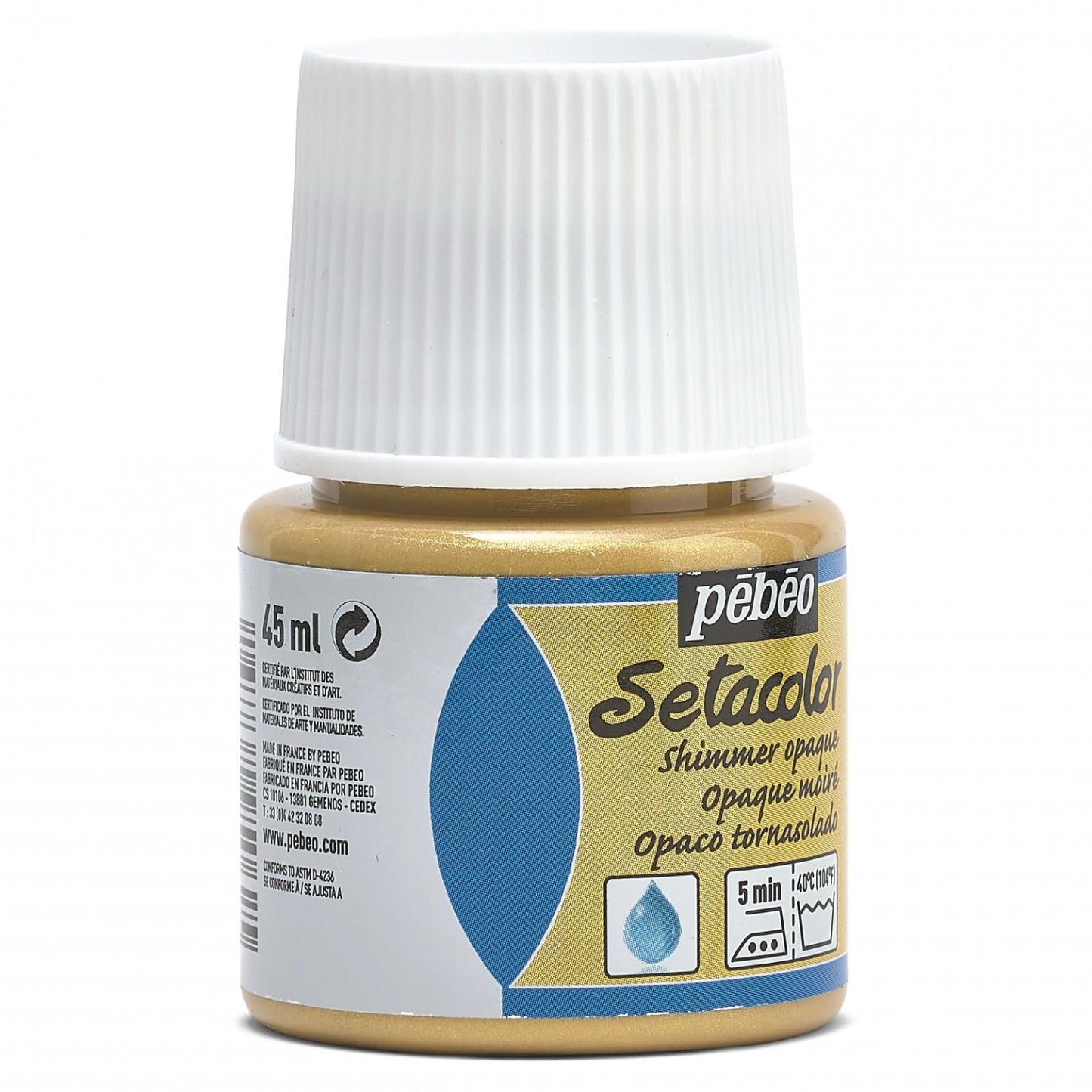 Pebeo Setacolor Opaque Fabric Paint 45-Milliliter Bottle, Shimmer Rich Gold