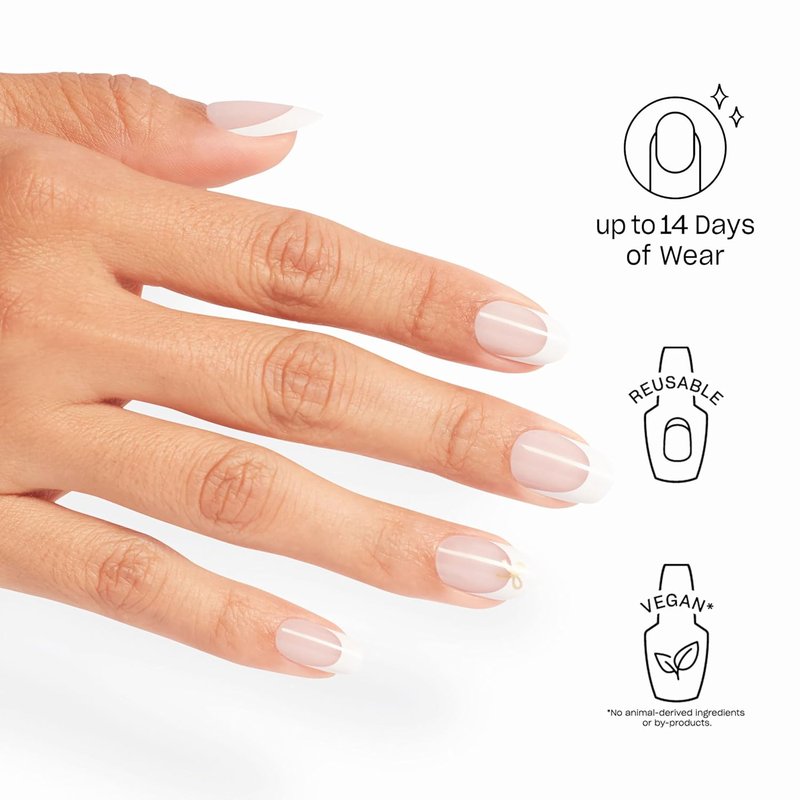 OPI On Point Press On Nails - Short Round & Squoval Nail Art | 24 Count With Glue | Long Lasting, Reusable