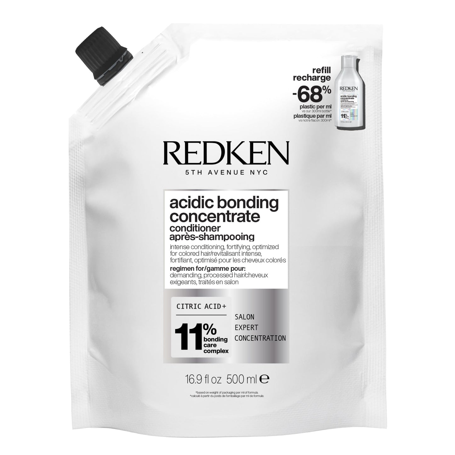 Redken Acidic Bonding Concentrate Conditioner For Damaged Hair Repair - Strengthens and Repairs Weak and Brittle Hair, Sulfate-Free, With Citric Acid