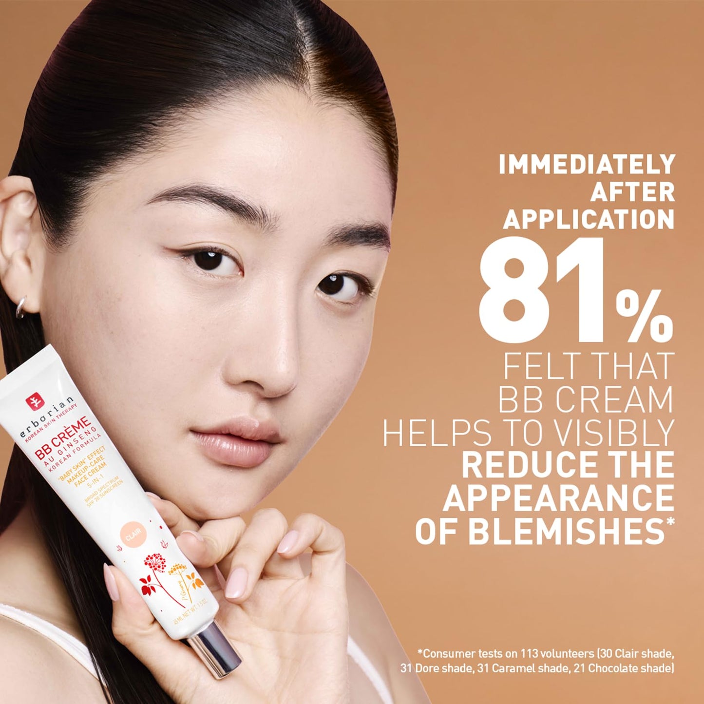 Erborian BB Cream with Ginseng, Fair (Clair) - Lightweight Buildable Coverage with SPF 20 & Ultra-Soft Matte Finish Minimizes Pores & Imperfections - Korean Face Skincare - 1.5 Oz