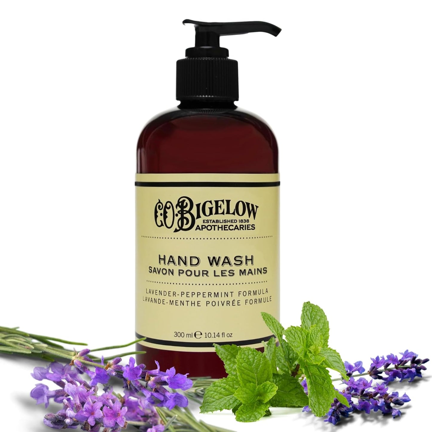 C.O. Bigelow Lavender Peppermint Hand Wash - Moisturizing Liquid Soap, 10.14 Fl Oz | Refreshing Scent
