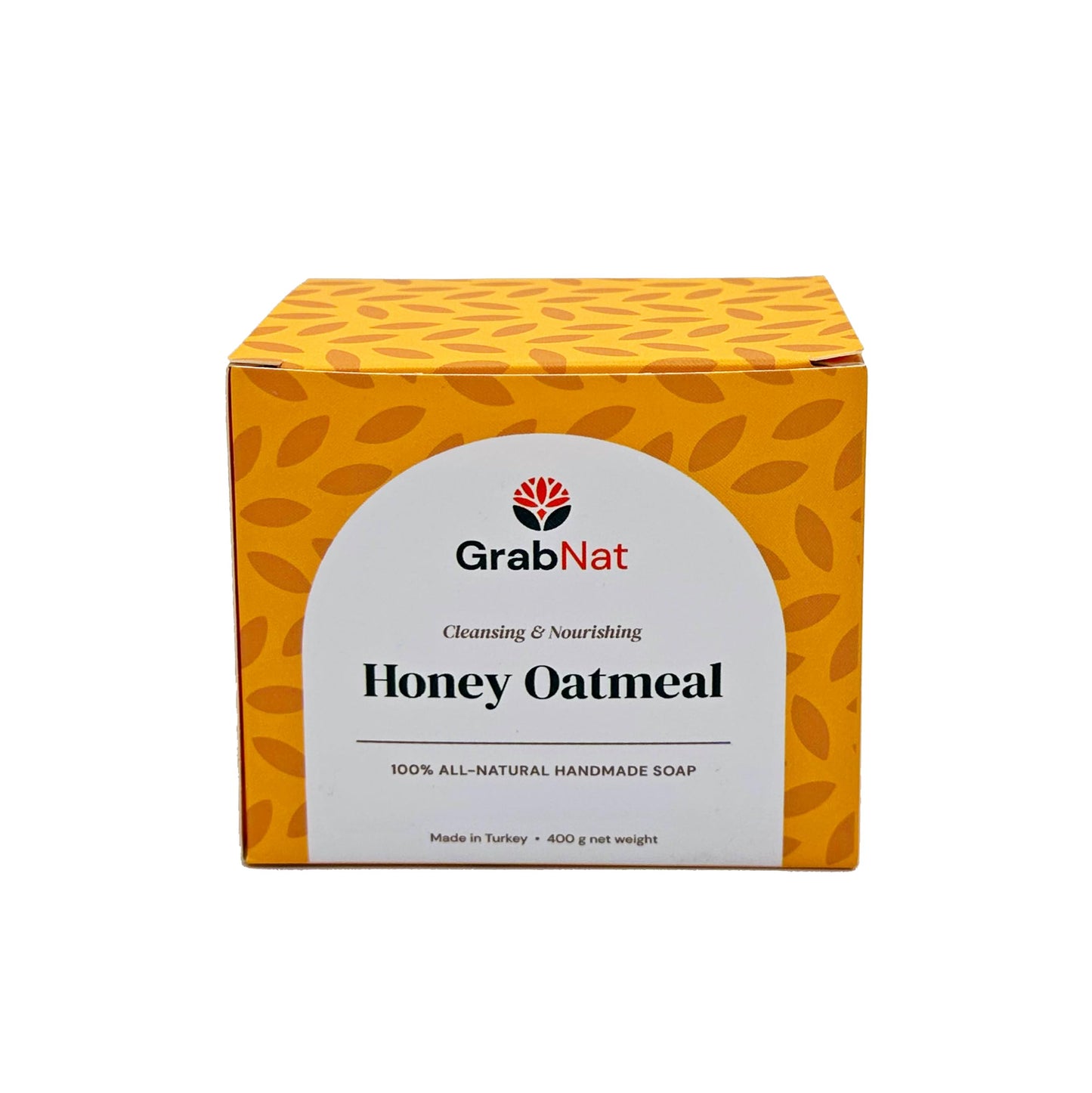 GrabNat 4-Pack Oatmeal Honey Soap | Handmade, All-Natural, Cold-Processed | Gentle Cleanse for Face & Body, Suitable for All Skin Types (4 x100grams/4 x 3.5oz)