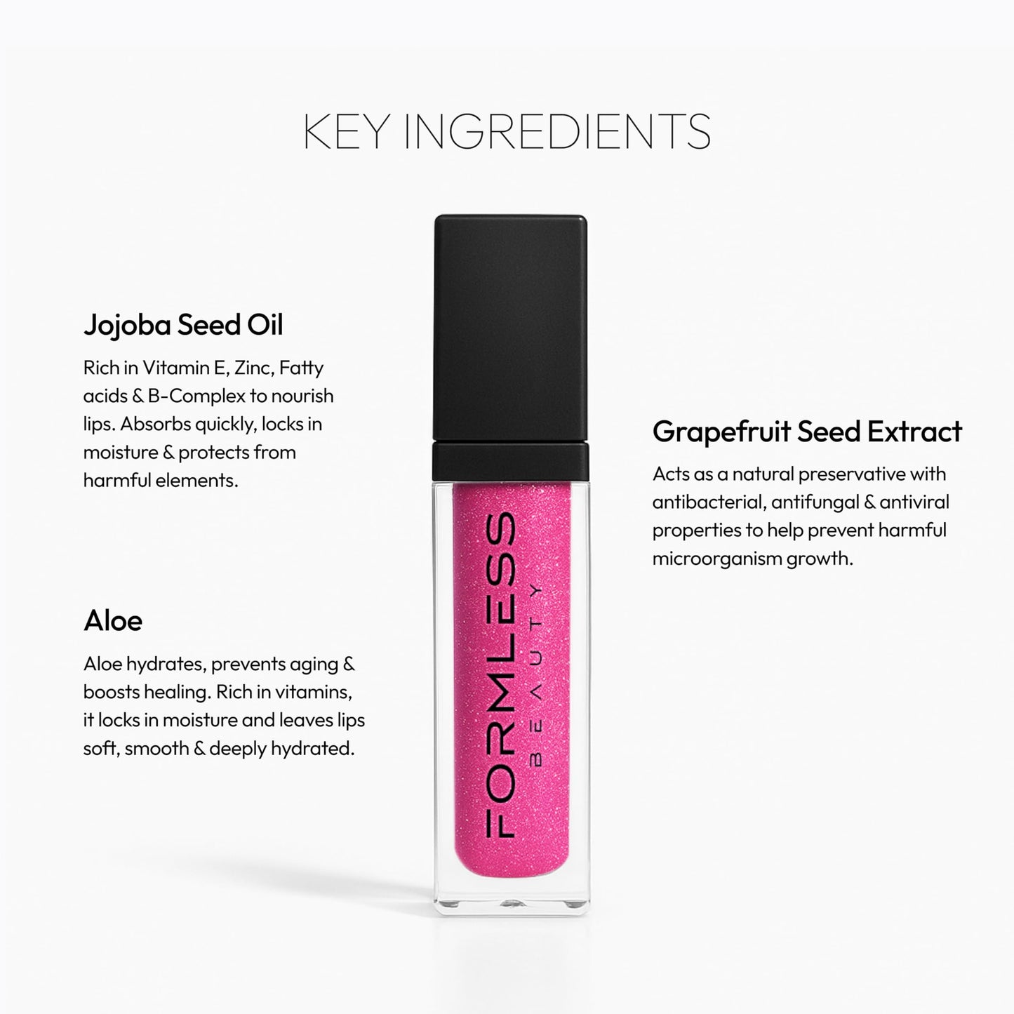 Formless Beauty by Jenny McCarthy Dream Lip Gloss, Bubble Gum Pink Glitter