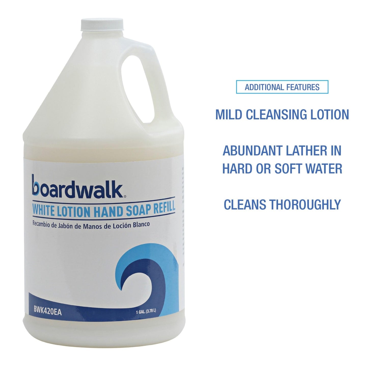 Boardwalk BWK420CT Mild Cleansing Lotion Soap, Floral Scent, Liquid, 1gal Bottle (Case of 4)