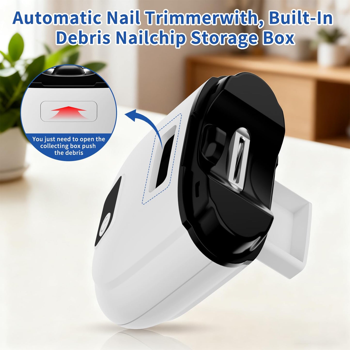 Electric Automatic Nail Clipper for Toenails Fingernailail,Smart Electric Nail Clippers,3 Speed Gears Adjustable with LED Light,Nail Clip Storage,Safety Fingernail Trimmer for Baby,Kids,Seniors